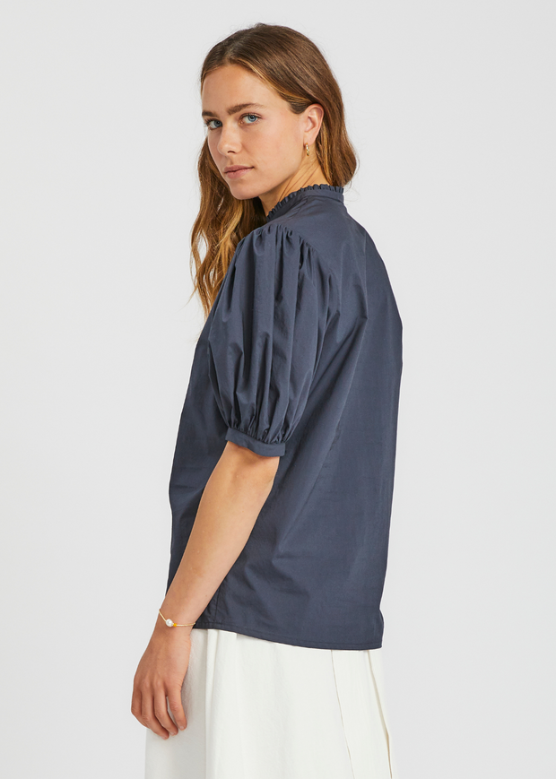 Tie Top With Ruffle Ink