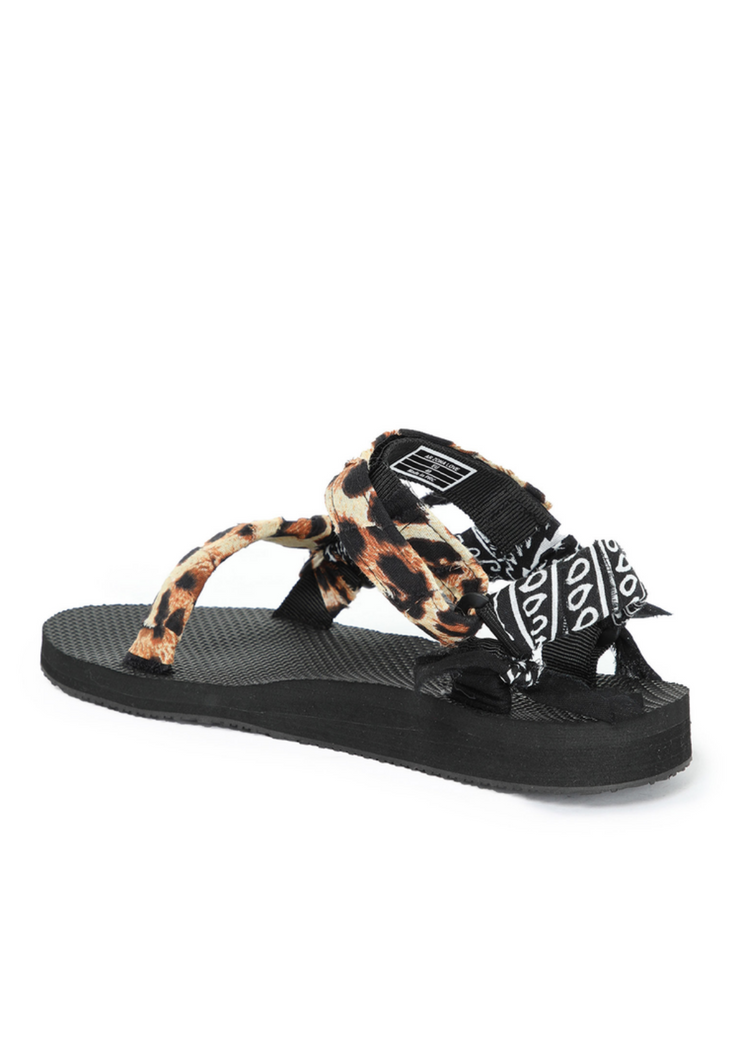 Trekky Sandals Leopard Print Black